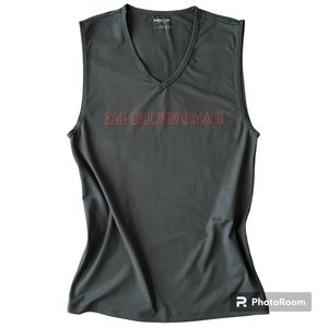 Emporio Armani Swimwear Gray Tank in textured lucra. Size L.